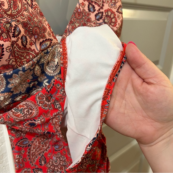 New Boden Red Arezzo Paisley Panel Swimsuit - Picture 6 of 6